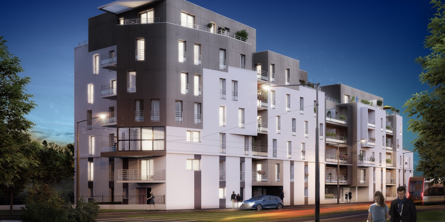 Réalisation de logements collectifs neufs à Tours par les architectes Boille et associés